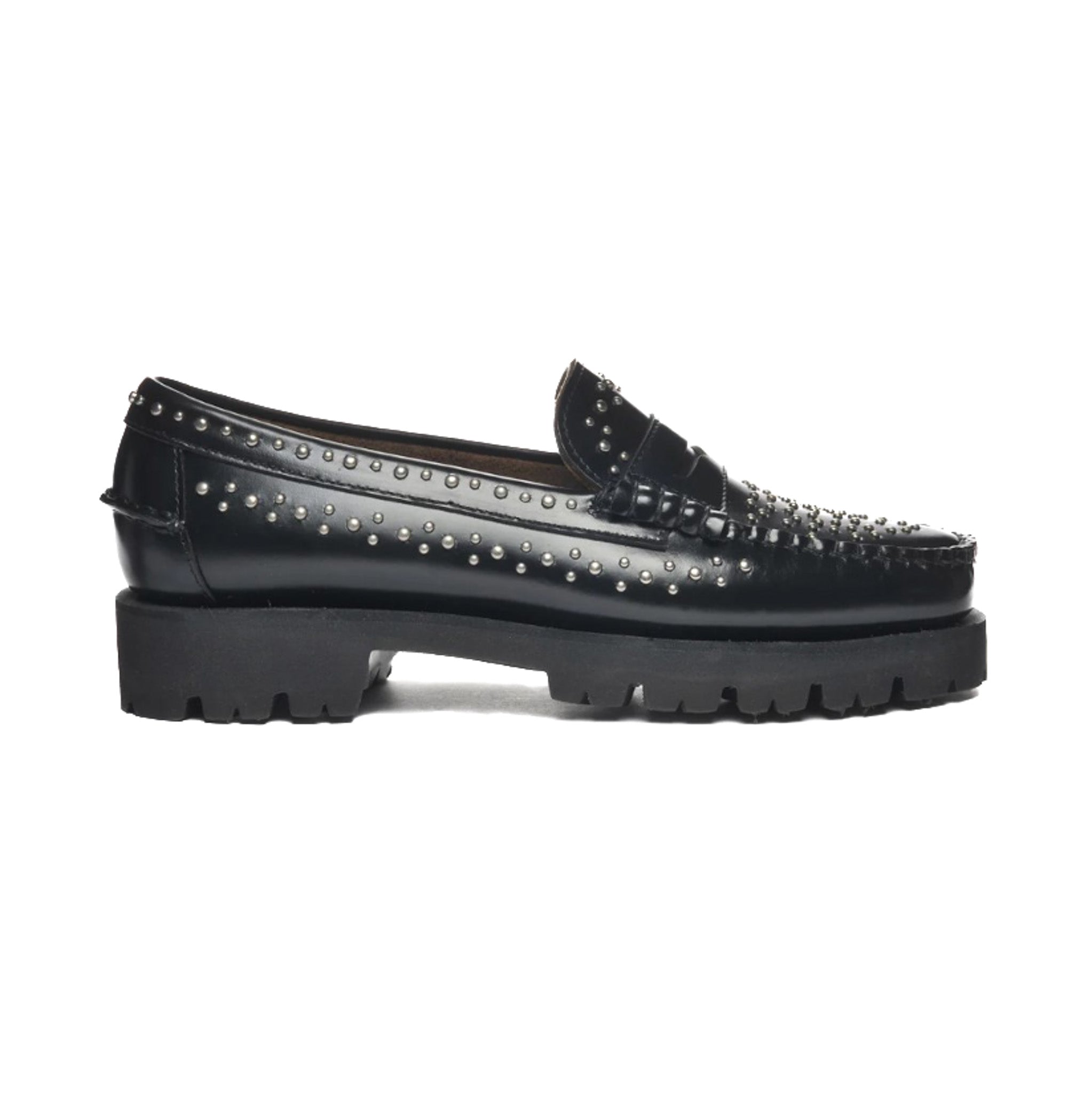 Sebago | 731278W Dan lug studs woman pelle nera con borchie