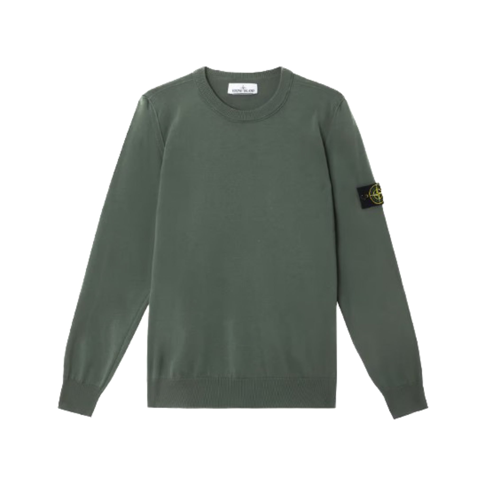 Stone Island | Maglione Girocollo con risvolto muschio 5100053