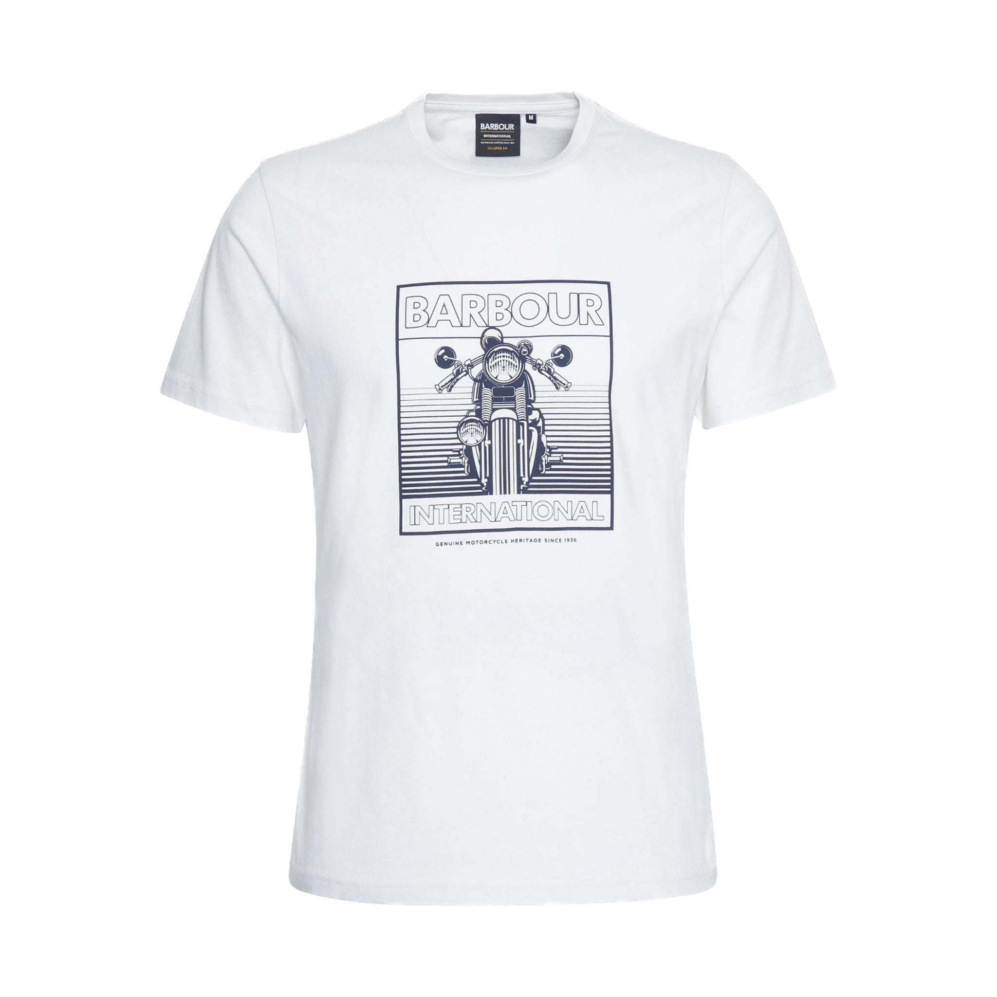 Barbour | T-shirt con stampa track bianca MTS1418WH32