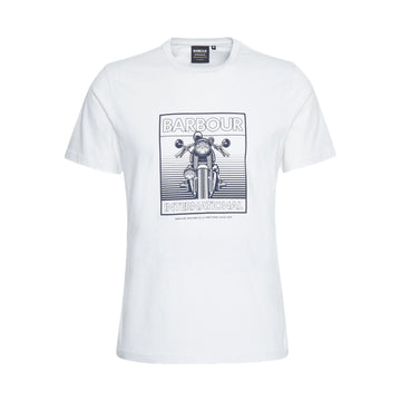 Barbour | T-shirt con stampa track bianca MTS1418WH32