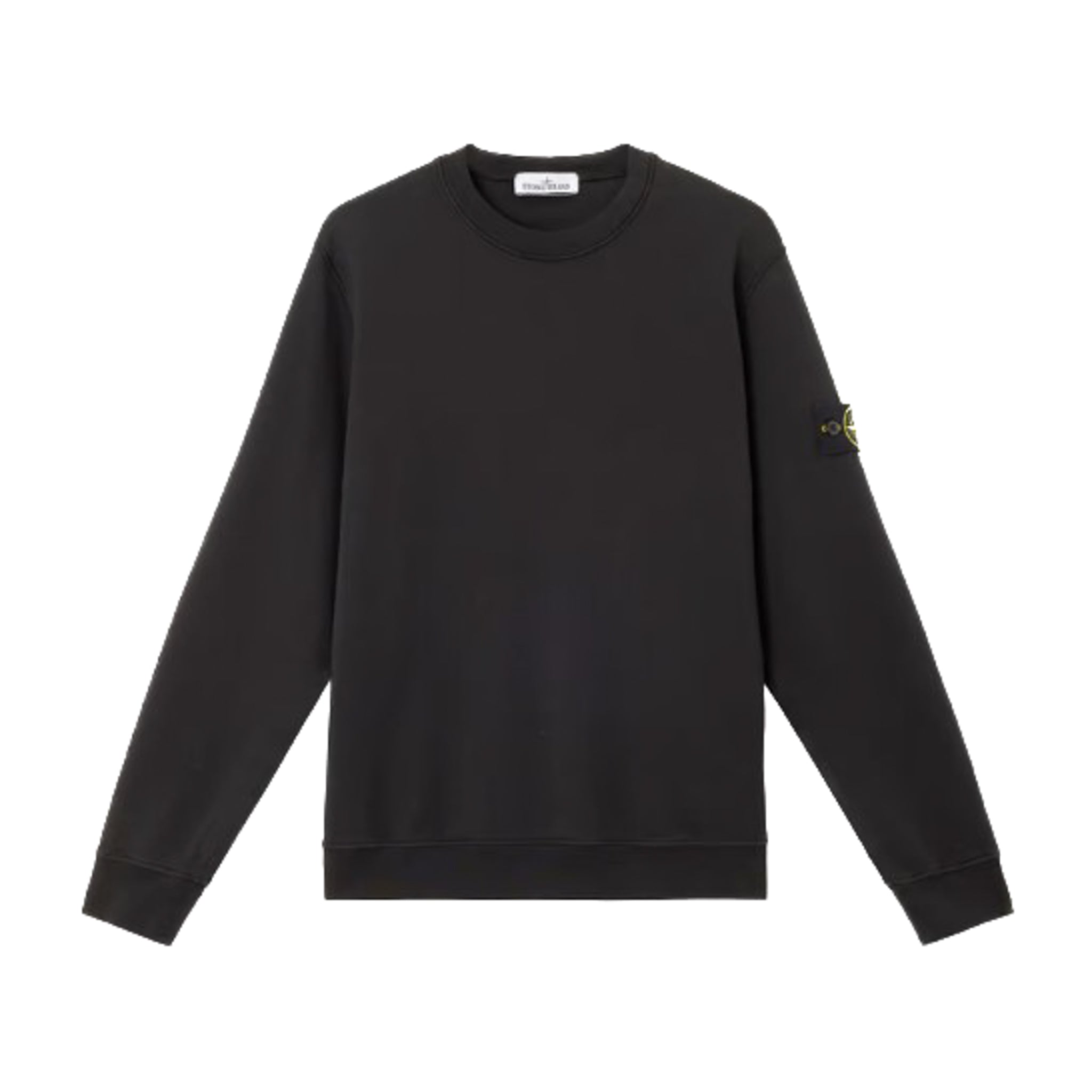 Stone Island | Felpa Girocollo con dettagli a costine nera 6100044