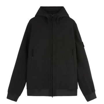 Stone Island | Giacca con cappuccio anti vento e impermeabile black Q0322