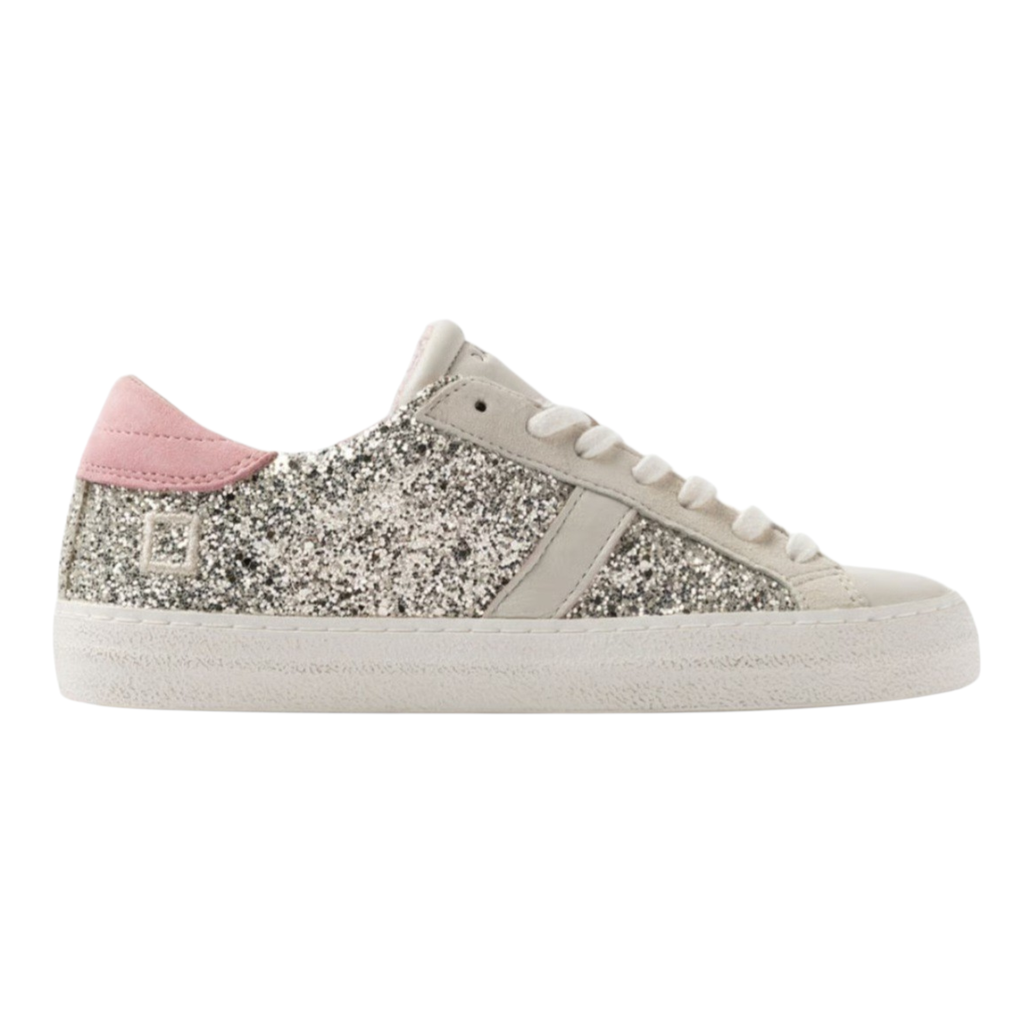 D.A.T.E. Hill Low | Sneaker Glitter Platinum