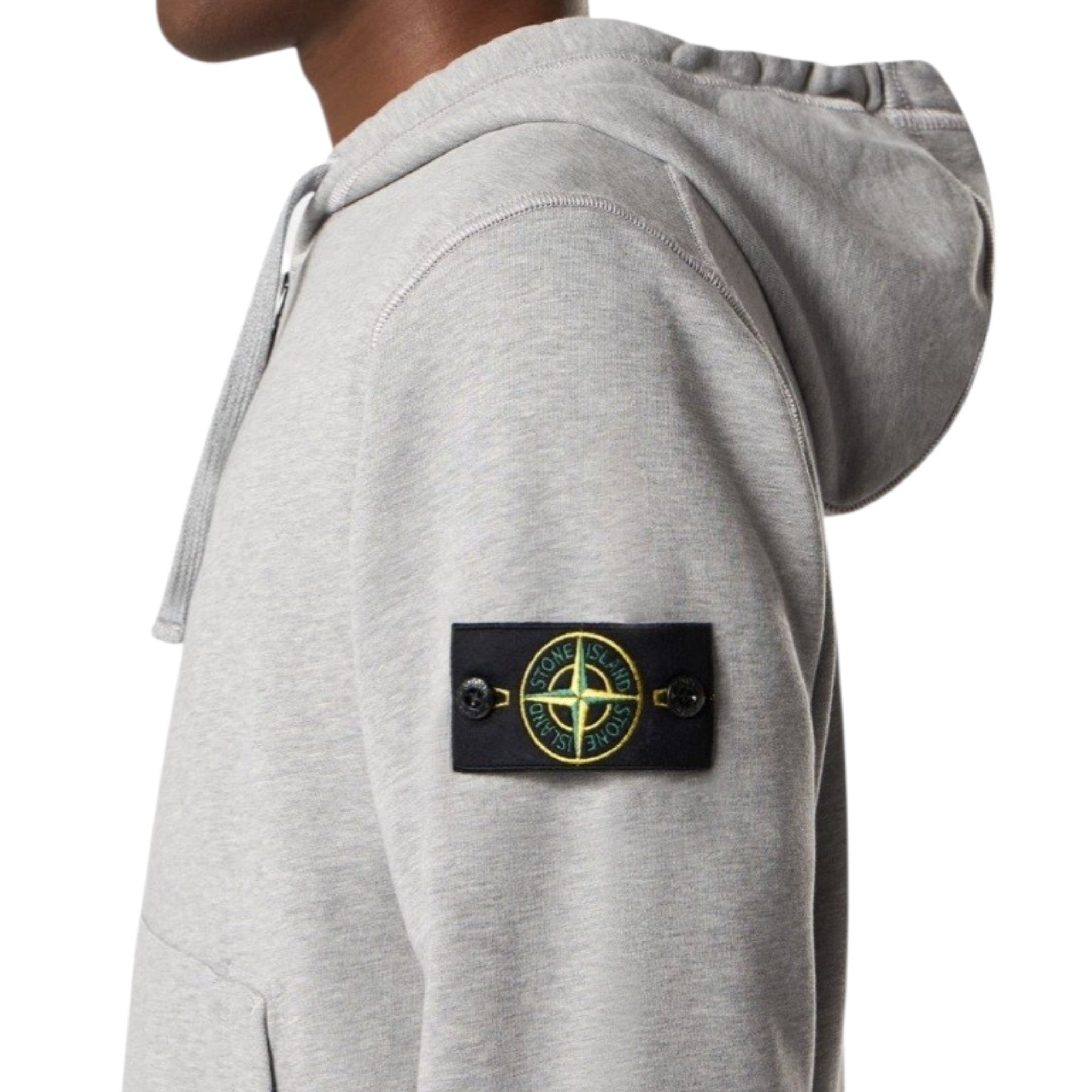 Stone Island | Felpa con Cappuccio full Zip Garzata