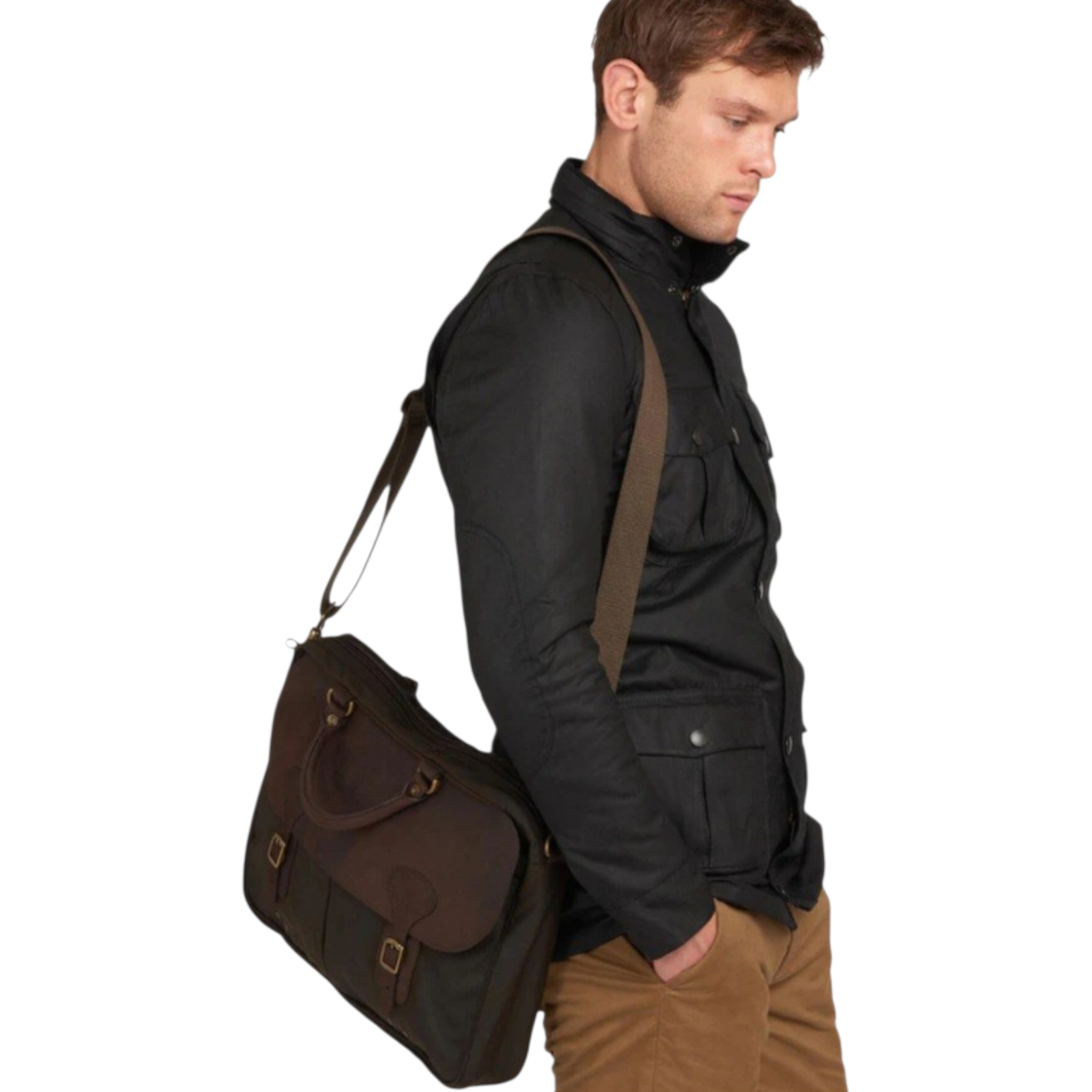 Barbour | Borsa Tracolla Waxed Leather Briefcase
