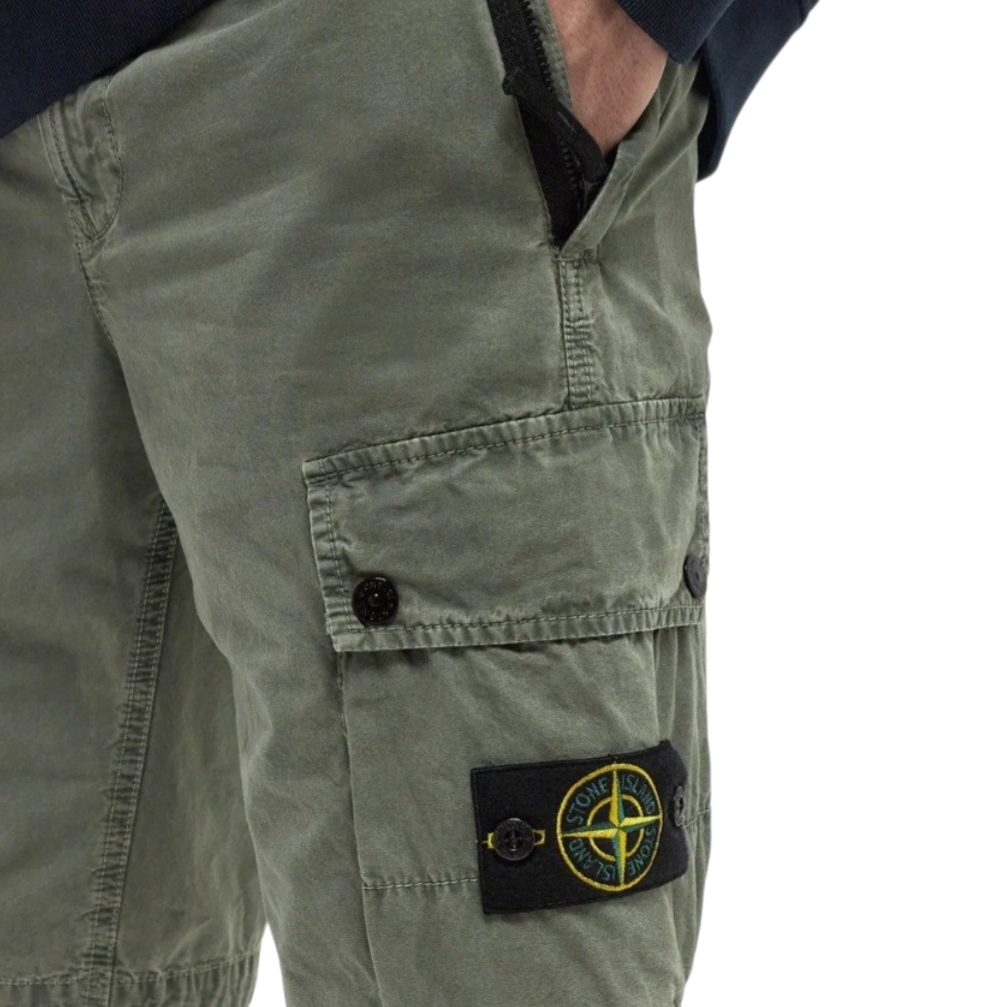 Stone Island | Bermuda Cargo Organic Canvas 'OLD' Effect