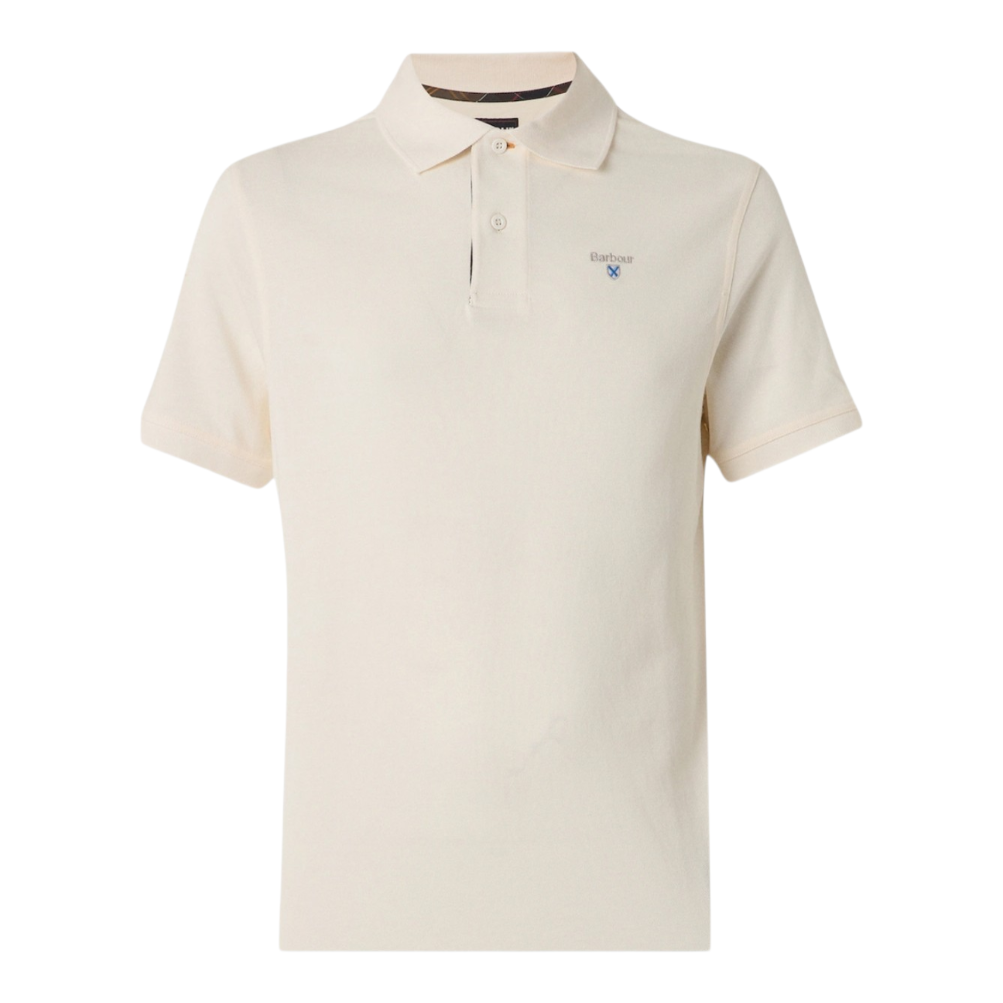 Barbour | Polo in Cotone con Dettaglio in Tartan