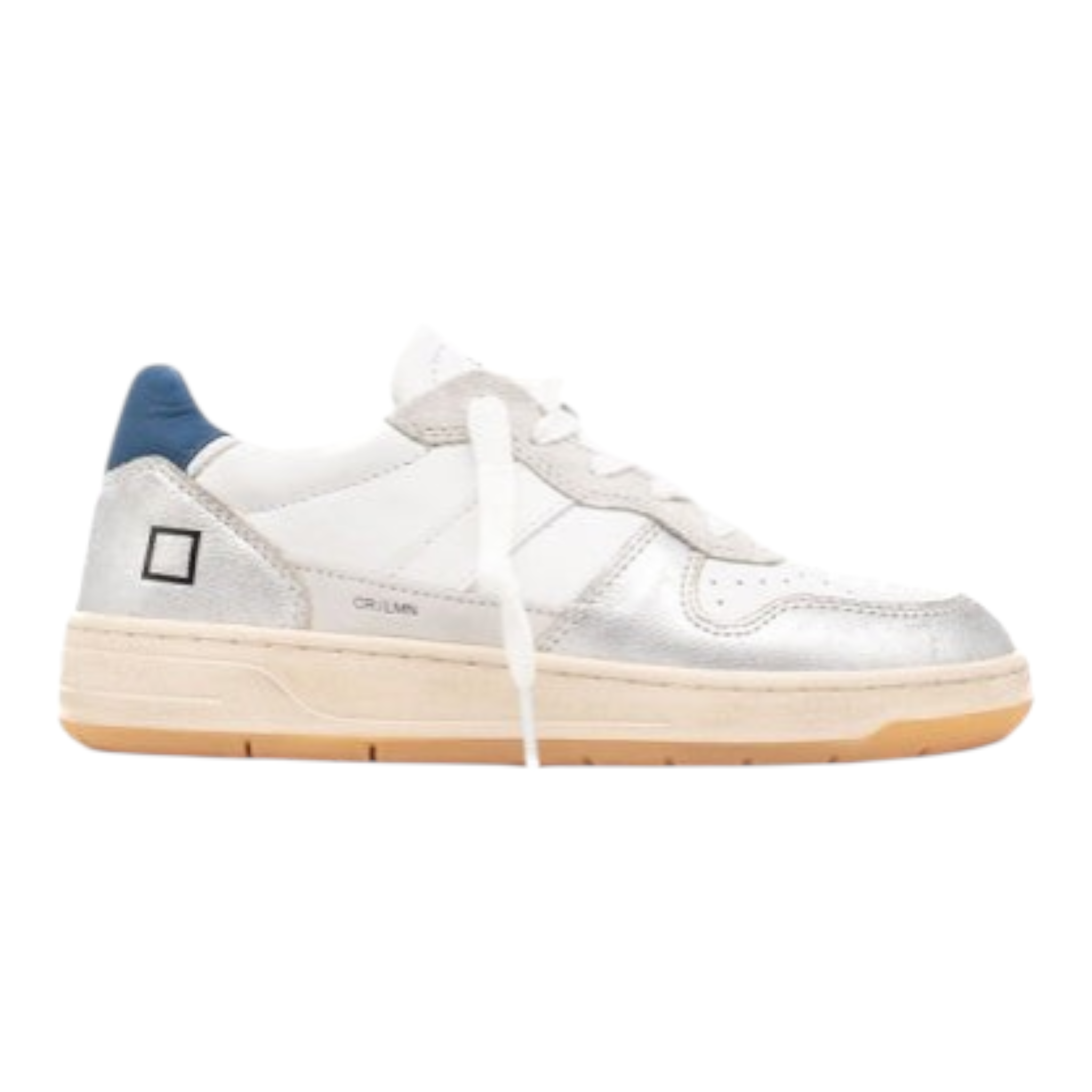 D.A.T.E. Court 2.0 |  Sneaker in Pelle con Inserti Effetto Platino