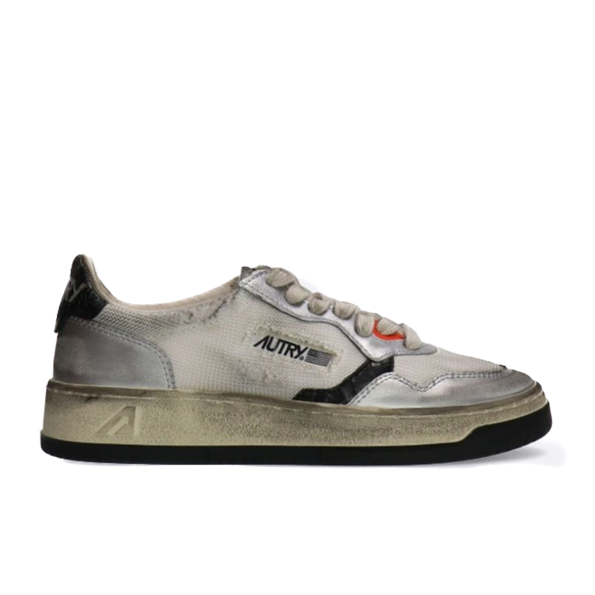 Autry | MS13 Sneakers Medalist low super vintage bianca, nera argento