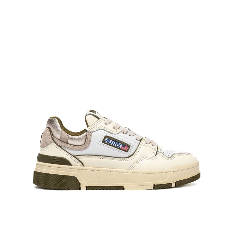 Autry | TE02 Sneaker Clc Low In Pelle Whisper Bianca Lizard e Platinum