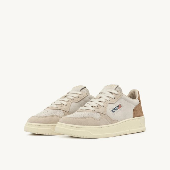 Autry | TS01 Sneakers Medalist low tricolor in suede sabbia e tabacco