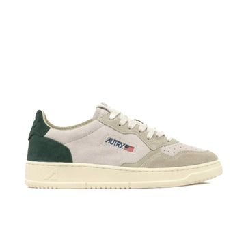 Autry | TS06 Sneakers Medalist low tricolor in suede verde scuro e beige
