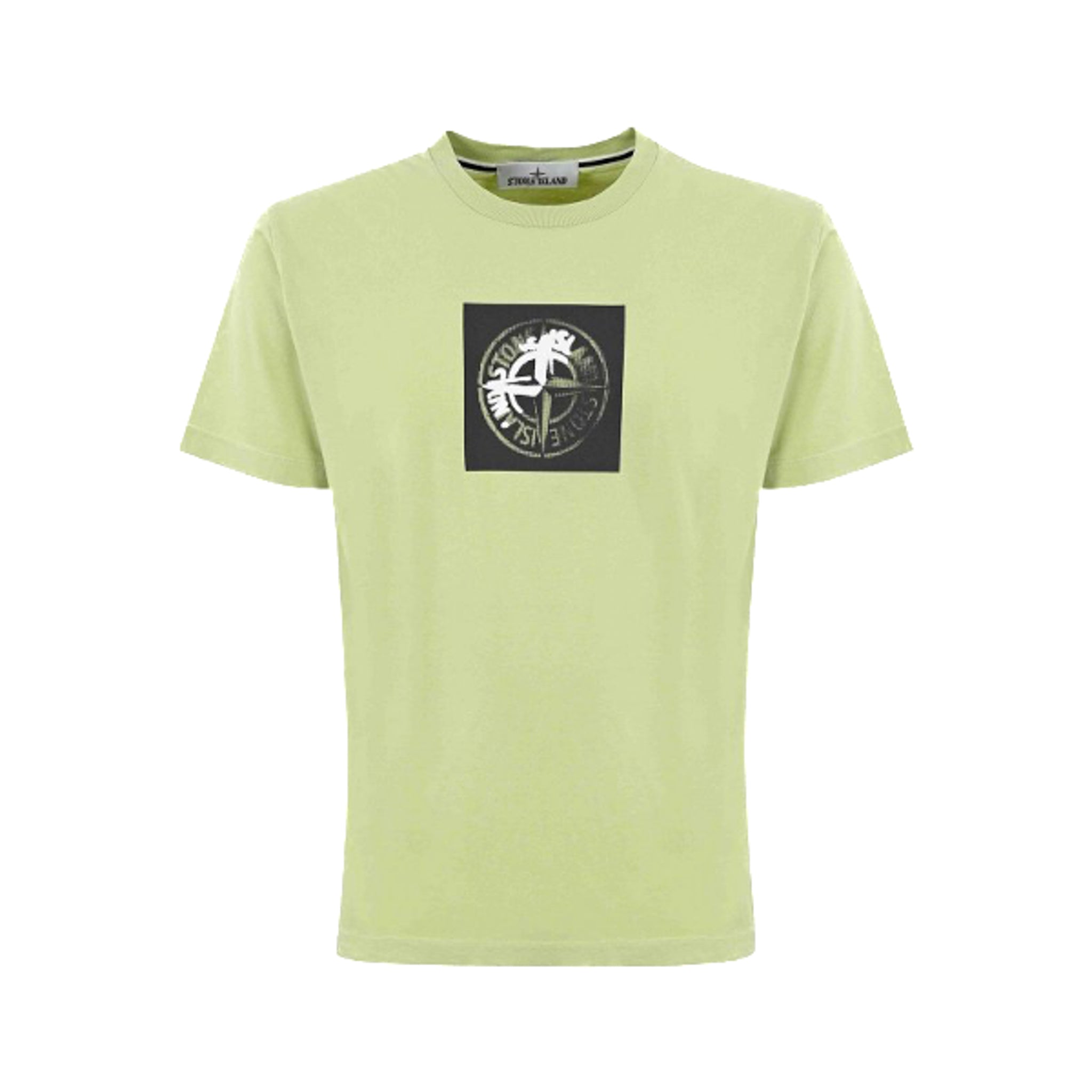 Stone Island | T-shirt Girocollo a maniche corte con stampa sul petto verde 2NS83