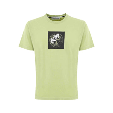 Stone Island | T-shirt Girocollo a maniche corte con stampa sul petto verde 2NS83