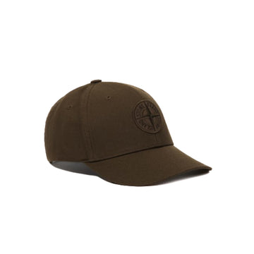 Stone Island | Cappellino con ricamo Compass e cursore regolabile verde militare 9100996